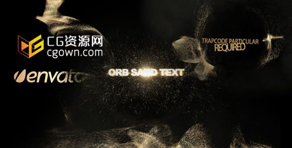 棕色粒子金沙标志或文字动画 Videohive Orb sand intro 3 in 1AE模板