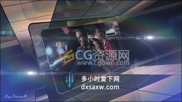 三维空间时尚镜头光晕展示图片AE模板 动感音乐舞蹈闪光效果视频片头