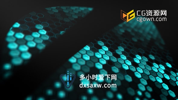 蜜蜂窝六边形十足高科技感标志动画 Videohive Elegant Logo Animation AE模板
