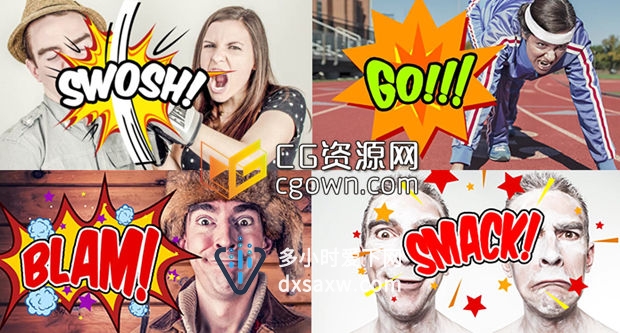 AE模板 大型综艺娱乐电视节目可爱生动搞笑卡通动漫文字字幕动画