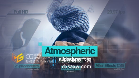 AE模板 三维视差小清新公司旅游照片开场片头视频展示