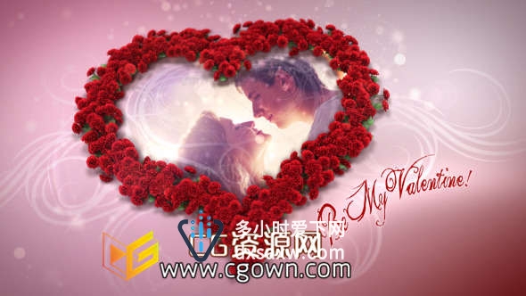 完美的婚礼 心型玫瑰 Videohive Heart Of Roses 472950 AE模板