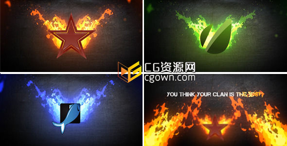 漫画卡通火焰标志动画 Videohive Fire logo 4429346 AE模板