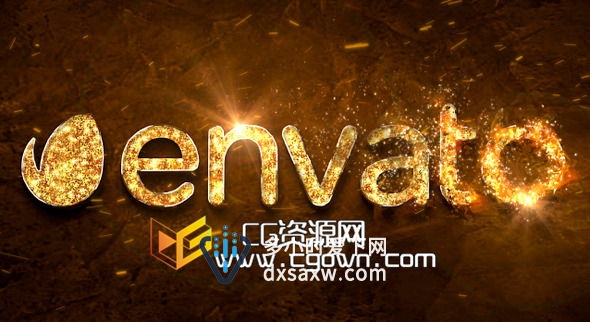 燃烧 火焰 黄金标志动画 Videohive Fire Gold Logo 6714723 AE模板