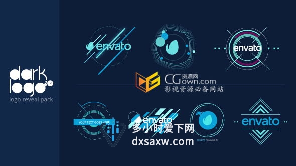 AE模板 多种图形动画效果展示标志LOGO片头