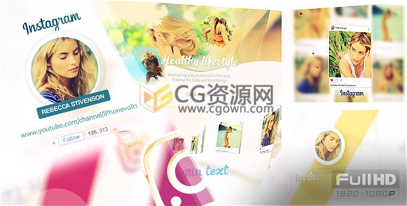网络社交媒体展示宣传片AE模板 社交网站创意展示照片宣传介绍动画