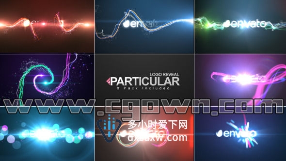 AE模板 多种Particular粒子光线效果魅力四射展示标志片头演绎