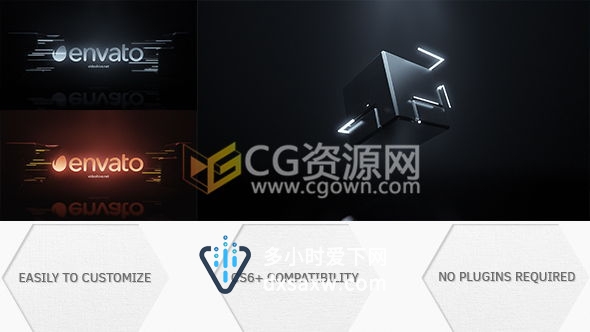 AE模板三维立方体高科技演绎标志动画LOGO片头工程