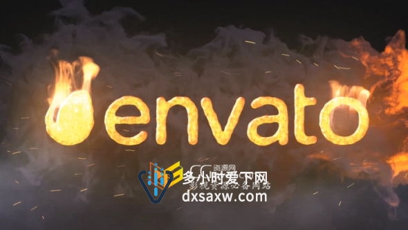 AE模板 火焰燃烧标志演绎LOGO动画片头效果工程文件