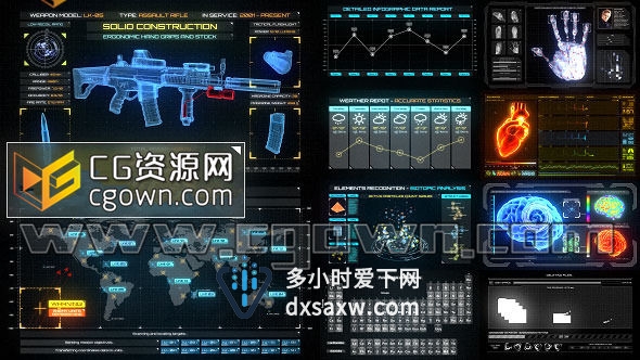 AE模板 未来高科技科幻HUD与全息信息图表元素集合工程包 第六季