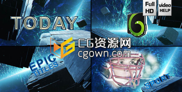 AE模板 E3D制作立方三维预告片视频工程 充满活力运动十足