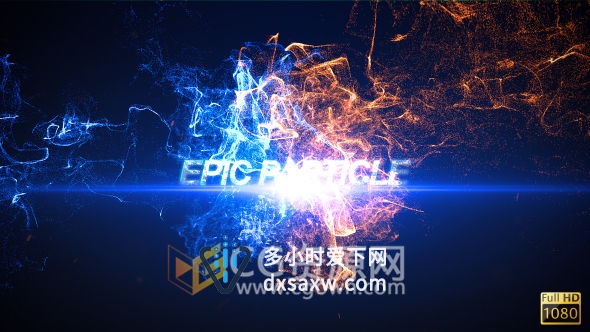 粒子特效标志开场AE模板 大气震撼粒子碰撞游戏电影LOGO片头动画