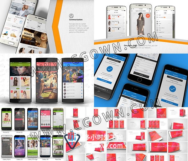 E3D三维iPhone/安卓手机模型演示APP应用程序展示宣传动画AE模板