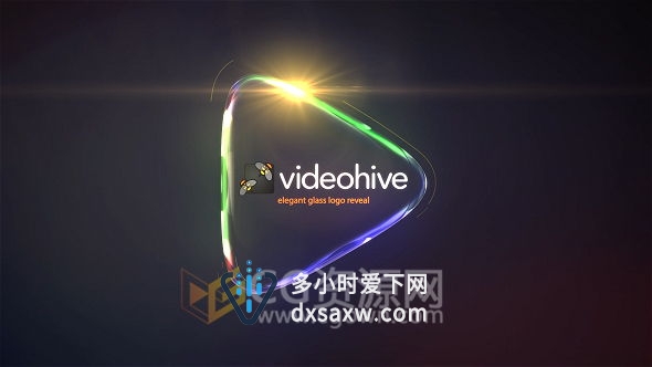 明亮玻璃质感标志片头AE模板清新优雅三维透明公司LOGO演绎动画