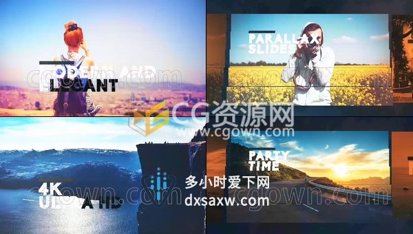 旅游照片宣传片头制作大标题相册展示动画视频-AE模板工程