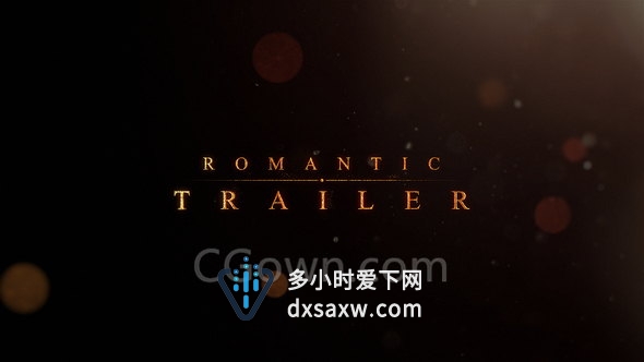浪漫粒子金色标题动画电影爱情预告片宣传视频制作-AE模板下载
