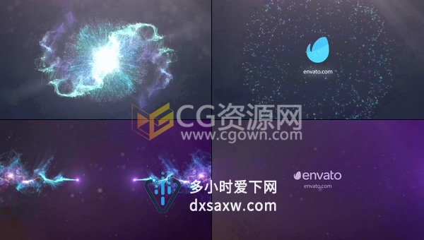 抽象色彩粒子特效动画演绎LOGO介绍片头视频-AE模板下载