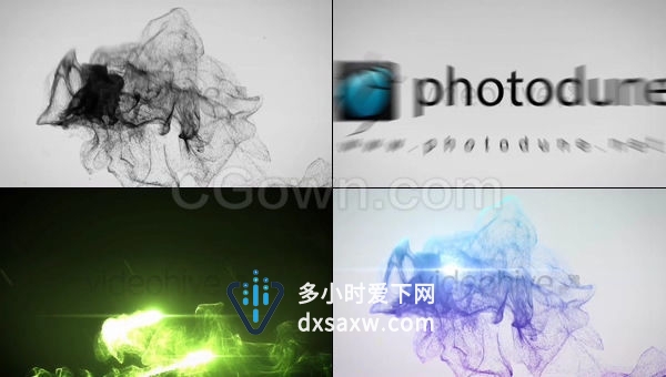 黑色墨水魔法烟雾粒子特效LOGO片头动画视频-AE模板下载