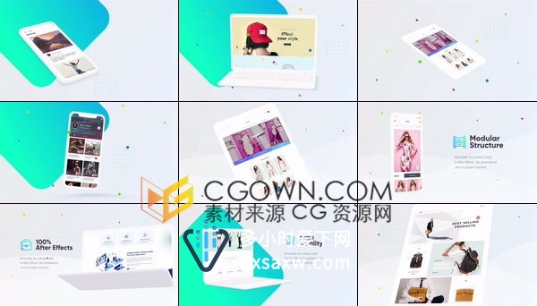 UI与UX设计宣传视频APP界面WEB开发主题展示动画视频-AE模板下载