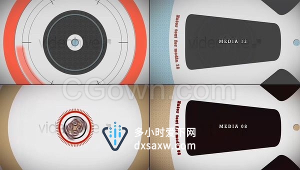 复古运动图形点创意幻灯片展示商业简介媒体公司宣传设计艺术作品集-AE模板下载