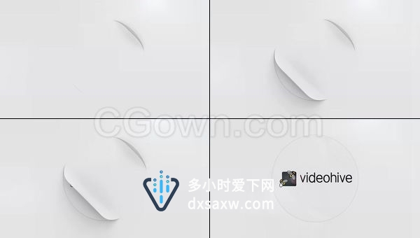 3D干净时尚素雅徽标灯光阴影效果可定制企业LOGO展示-AE模板下载