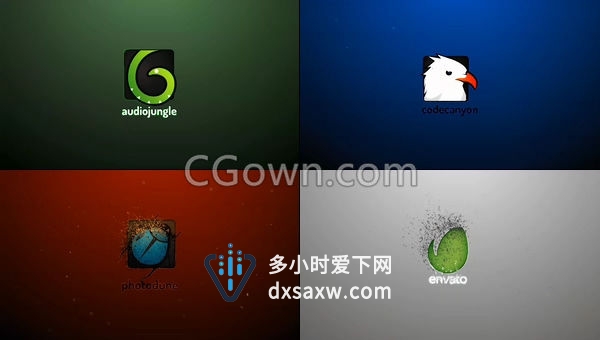 粒子汇聚光纤描边效果LOGO特效视频片头制作-AE模板下载