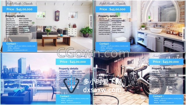 房地产房子功能或酒店配套服务租金详细介绍宣传视频-AE模板下载