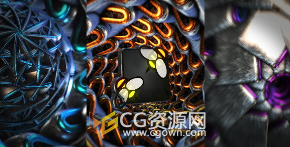 抽象三维迷幻金属图形动画演绎LOGO片头E3D工程-AE模板下载