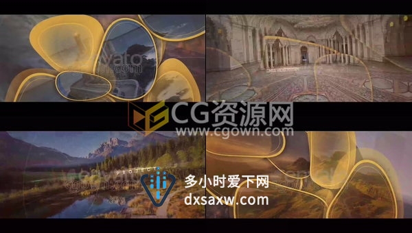 不规则图形变化动画视差展示图片宣传视频制作工程-AE模板下载