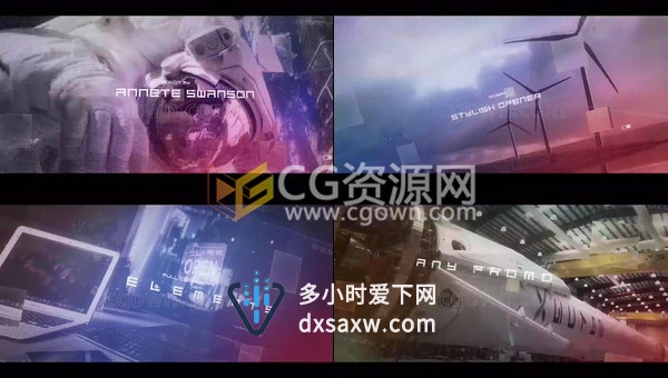 科技感视差图文展示片头军事科学游戏电影宣传视频-AE模板下载