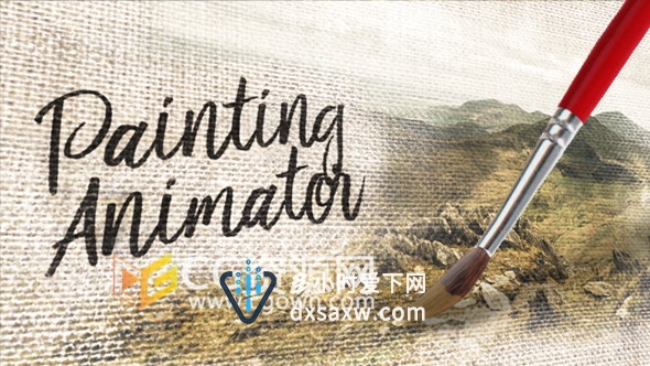 绘画插图布纸水彩素描图片动画效果制作-AE模板下载