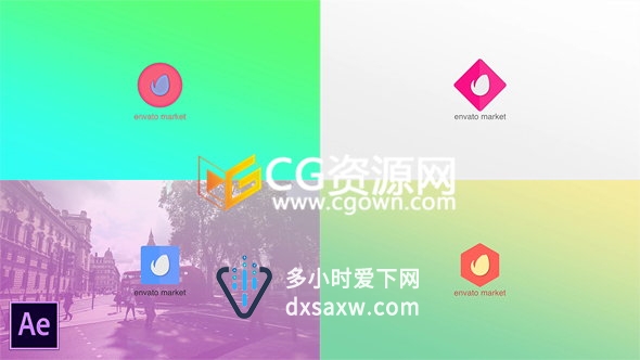 MG动画流动液体效果企业标志LOGO片头效果制作-AE模板下载