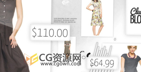 AE模板时尚衣服店商品折扣价格促销图片展示宣传视频