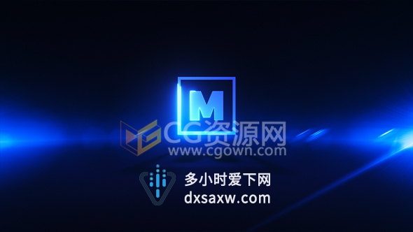 SABER插件光线描边特效LOGO片头动画工程文件AE模板
