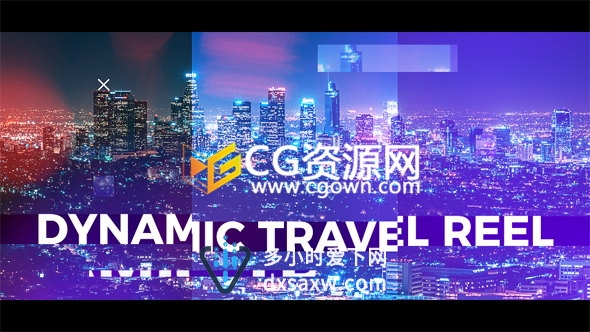 AE模板时尚旅游图文视频宣传光效滑动转场动画