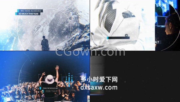 冬天雪花粒子开幕宣传片介绍字幕条动画效果视频-AE模板下载