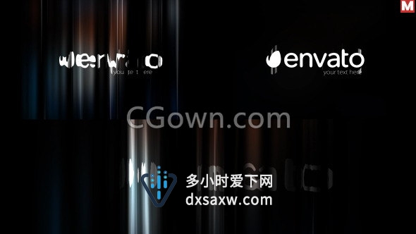 竖形水面玻璃褶皱效果优雅耀目高贵LOGO动画片头-AE模板下载