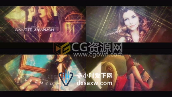 明亮奢华时尚人物介绍图片动画效果幻灯片宣传视频制作-AE模板下载
