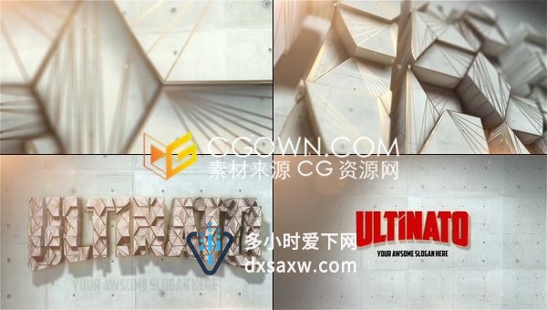 建筑蓝图黄金挤压混凝土LOGO片头动画E3D制作工程-AE模板下载