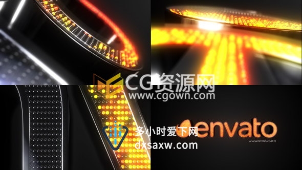E3D非常酷炫LED小灯泡霓虹灯三维LOGO揭示片头动画-AE模板