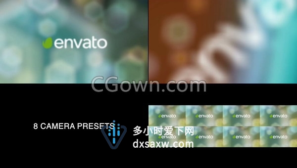 朦胧光斑散景镜头变焦动画LOGO标志片头视频-AE模板下载