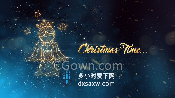 圣诞节快乐庆祝幻灯片华丽粒子元素神奇童话闪光效果视频-AE模板下载
