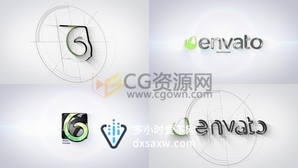 建筑师建筑房地产企业科技技术图纸标志LOGO动画片头-AE模板下载