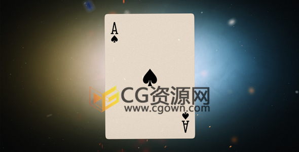 扑克卡片飞入游戏俱乐部公司LOGO片头动画AE模板下载