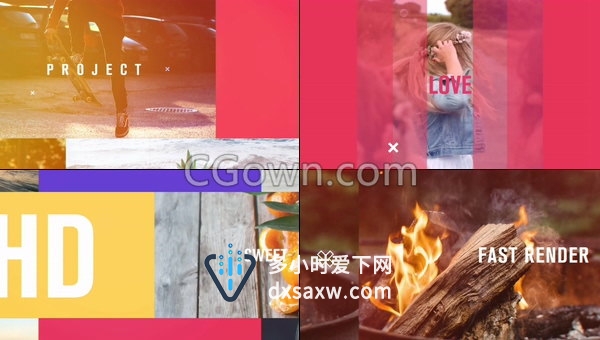 假期休闲旅行聚会简介开幕幻灯片宣传视频动画效果-AE模板下载