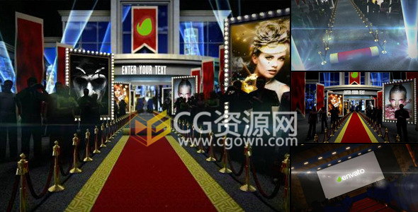 AE模板超级巨星颁奖仪式走红地毯舞台剧院庆典片头