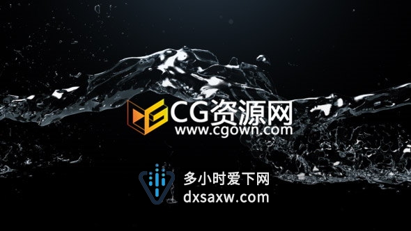 AE模板液体水花流体动画演绎标志LOGO片头效果