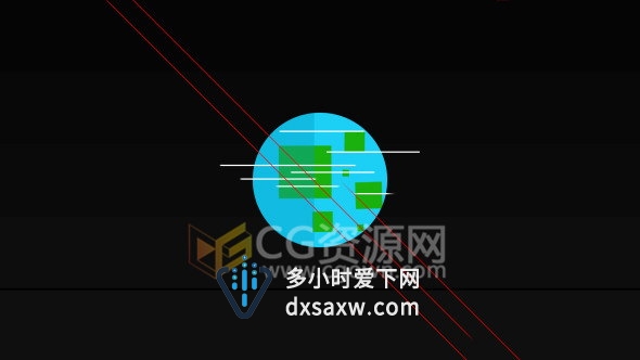 创意地球图形动画绿色环保主题标志LOGO片头动画AE模板
