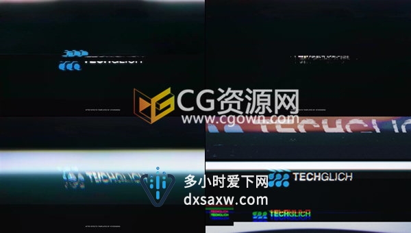 RGB分裂数字失真抽象损坏像差效果制作LOGO特效-AE模板下载
