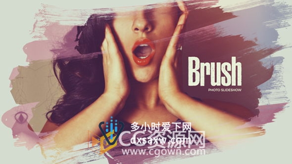 美丽水彩笔刷照片幻灯片不错相册工程AE模板下载